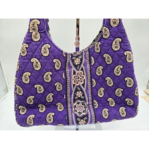 Vera Bradley Purple Paisley Quilted Shoulder Bag - Picture 1 of 12